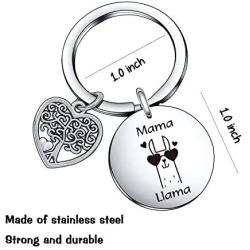 De&ai Mama Llama Charm Keychain, Animal Mama Llama Jewelry for Moms Grands Women Christmas Birthday Gift