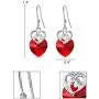 EleQueen 925 Sterling Silver CZ Love Heart Hook Dangle Earrings Made with Crystals Jewelry for Women