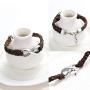 Infinity Cremation Bracelet for Ashes Genuine Leather Memorial Urn Bangle for Human Stainless Steel Keepsake Bracelet Jewelry for Women Men