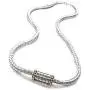 Artisanal Designer Balinese Kali Dots Magnetic Barrel Clasp Silver Cable Chain Necklace Artisanal Designer Balinese Kali Dots Magnetic Barrel Clasp Silver Cable Chain Necklace
