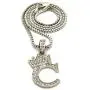 CBC Crown Rhinestone Studded Crown Small Initial Alphabet Letter Pendant Necklace 24'' Box Chain Necklaces in Gold Tone or Silver Tone CBC Crown Rhinestone Studded Crown Small Initial Alphabet Letter Pendant Necklace 24'' Box Chain Necklaces in Gold Tone or Silver Tone