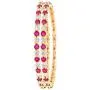 Ratnavali Jewels CZ Zirconia Gold Tone Red Green White Round Diamond Elegant Bollywood Indian Bangles Jewelry Women Wedding Bride