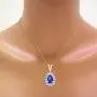 RYLOS Matching Jewelry For Women 14K Yellow Gold Diamond & Blue Star Sapphire Matching Earrings, Pendant Necklace and Ring Set with 18'' Chain 6X4MM Jewelry For Women Womens Jewelry Gold Jewelry