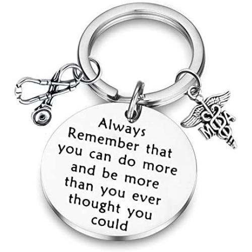 BAUNA Medical Assistant Gifts MA Keychain MA Medical Assistant Graduation Gift Always Remember That You Can Do More Inspirational Jewelry Medical Student Gift