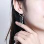 925 Sterling Silver Clustered Gemstone Dangle Drop Earrings for Women Girls Brides,Sapphire Emerald Earrings