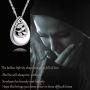 IOHUPCI Cremation Necklace for Ashes - 925 Sterling Silver Multicolor Cubic Zirconia Teardrop Keepsake Memorial Pet Human Ashes Holder Pendant Jewelry Women Gifts