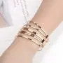 Amanda silver Stainless Steel Rose Gold Bangle Bracelets Set for Women, Set of 7, 8.50 Inches Amanda silver Stainless Steel Rose Gold Bangle Bracelets Set for Women, Set of 7, 8.50 Inches