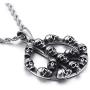 starchenie Peace Sign Pendant of Skull Necklace Stainless Steel Punk Jewelry for Men