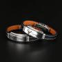 NC Genuine Leather Bracelet for Women Men, Stainless Steel Friendship Teen Girls Bracelets for Couples 12 Constellations Jewelry