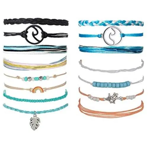 Wremily 15-20 Pieces Wave Strand Bracelet Set Handmade Braided Rope Bracelet for Women Girls, Adjustable Waterproof Multicolor Surfer String Bracelet Handcrafted Jewelry Wremily 15-20 Pieces Wave Strand Bracelet Set Handmade Braided Rope Bracelet for Women Girls, Adjustable Waterproof Multicolor Surfer String Bracelet Handcrafted Jewelry