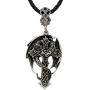 GuoShuang Learther Chain Antique Men Nrose Celtic Dragon In Cross Necklace Guardian Crossreligious Jewelry