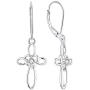 YL Celtic Knot Cross Earrings Sterling Silver Dangle Drop Earrings Gemstones Heart Religious Leverback Jewelry for Women