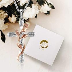 SNZM Rose Pendant Necklace for Women Mother Day Necklace Jewelry for Wife Mom Girlfriend
