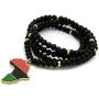 CBC Crown Slanted Pan African Colored Africa Map Continent Pendant on Wooden Bead Necklace