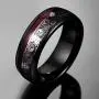 VAKKI 8mm Black Dome Tungsten Carbide Ring with Celtic Spiral and Red Guitar String Comfort Fit Size 7-12.5 VAKKI 8mm Black Dome Tungsten Carbide Ring with Celtic Spiral and Red Guitar String Comfort Fit Size 7-12.5