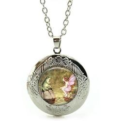 Womens Custom Locket Closure Pendant Necklace Sunflower Included Free Silver Chain, Best Gift Set