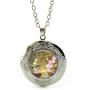 Womens Custom Locket Closure Pendant Necklace Sunflower Included Free Silver Chain, Best Gift Set