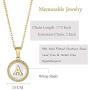 Glimmerst 18K Gold Plated Stainless Steel Initial Necklace White Shell Round Coin Letter Pendant Necklace Personalized Name Necklace for Women Girls