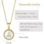 Glimmerst 18K Gold Plated Stainless Steel Initial Necklace White Shell Round Coin Letter Pendant Necklace Personalized Name Necklace for Women Girls Glimmerst 18K Gold Plated Stainless Steel Initial Necklace White Shell Round Coin Letter Pendant Necklace Personalized Name Necklace for Women Girls