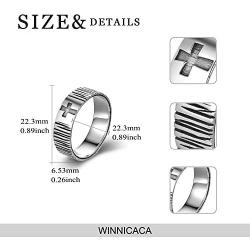 YFN Cross Ring Vintage Sterling Silver Mens Cross Band Rings Size 9.5