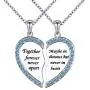 S925 Sterling Silver Best Friend Necklaces Heart 2 Piece Gifts Women Teen Girls Friendship BFF Pendant Necklace Set S925 Sterling Silver Best Friend Necklaces Heart 2 Piece Gifts Women Teen Girls Friendship BFF Pendant Necklace Set
