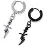 YC_jewelry Men Women Stainless Steel Skull Dangle Hinged Hoop Earrings Piercing Hoop Huggie Dangle Drop Earrings for Men Women