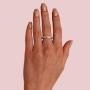 PAVOI 14K Gold Plated Rings Cubic Zirconia Love Ring | 3mm Cushion Cut Stackable Rings for Women | Gold Rings for Women
