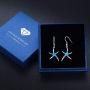 Starfish Earrings, 925 Sterling Silver with Opal Fish Hoops Earings, Nautical Hawaiian Sea Beach Earrings, Starfish Jewelry Gifts for Women Starfish Lovers