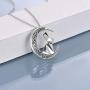 ONEFINITY Origami Rabbit/Horse/Wolf Necklace Sterling Silver Celtic Knot Moon Pendant Necklace Anniversary Birthday Gifts for Women Wife Girlfriend