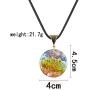 2 Pcs Natural Raw Resin Pendant Necklace Teardrop Round Protection Spiritual Healing Pendant Necklace Wire Wrapped Stone Pendant Adjustable Cord Necklace Yoga Jewelry for Women Men
