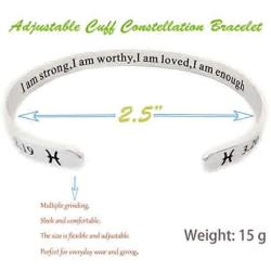 RENYILIN Creative Cuff Bracelet, Zodiac Bracelet, Inspirational Stainless Steel Bracelet for Men and Women