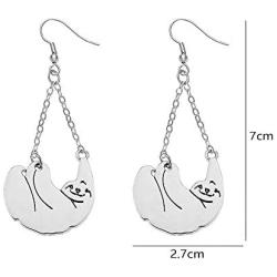 BELUCKIN Fashion Cute Women Sloth Dangle Earrings Charm Jewelry Inspired Animal Pendant