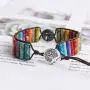 YGLINE Friendship Weave Yoga Bracelets Handmade Bracelets for Women Girls Adjustable Boho Woven Bracelet Gemstone Bohemian Bracelet Nature Stone Bangle Bracelets