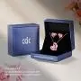 CDE Love Heart Necklaces and Earrings Jewelry Set for Women Rose Gold/Sliver Tone Crystals Birthstone Valentines Day Jewelry Gifts for Women Party/Anniversary/Birthday
