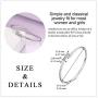 LUHE Dainty Open Cuff Bracelets Sterling Silver Plain Polished Finish Open Cuff Bangle Jewelry Gift for Women Tenns Girls fit Wrist from 5.5-7.6 in Circumference
