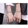 Yopicks Magnetic Couples Bracelets, Mutual Attraction Rope Braided His and Hers Bracelets Custom Nameplate ID Matching Bracelets for Lover
