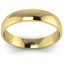 LANDA JEWEL Unisex Solid 10k White Rose Yellow Gold 4mm Comfort Traditional Highly Polished Wedding Ring Plain Band