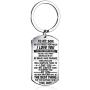 Stainless Steel Dog Tag Letters''To my son.love mom'' keychain rings,Inspirational Gifts For Son Jewelry