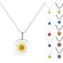 stylesilove Womens Pressed Natural Daisy Flower Resin Pendant Necklace