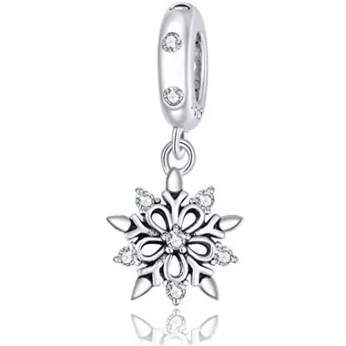 BAMOER 925 Sterling Silver Christmas Snowflake Charms for Women Girls Snow Fairy Charm Beads fit Pandora Bracelets & Necklace BAMOER 925 Sterling Silver Christmas Snowflake Charms for Women Girls Snow Fairy Charm Beads fit Pandora Bracelets & Necklace