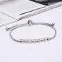 Mas&Yas-PEACE LOVE HAPPINESS-Premium Quality Inspire Mantra Engraved Adjustable Dainty Bracelet for Women, Special Jewelry Gifts for Weddings, Anniversaries, Celebrations of Friendship