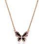 BERRICLE Rose Gold Flashed Sterling Silver Enamel Cubic Zirconia CZ Butterfly Fashion Necklace and Earrings Set