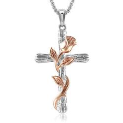 SNZM Rose Pendant Necklace for Women Mother Day Necklace Jewelry for Wife Mom Girlfriend