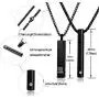 2 Pcs Urn Necklaces for Ashes Memorial Cremation Urn Necklace Stainless Steel Black Silver Tone Bar Pendant Necklace Ashes Keepsake Jewelry With Cubic Zirconia 2 Pcs Urn Necklaces for Ashes Memorial Cremation Urn Necklace Stainless Steel Black Silver Tone Bar Pendant Necklace Ashes Keepsake Jewelry With Cubic Zirconia
