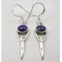 SilverStarJewel 925 Sterling Silver Cabochon Lapis Lazuli Earrings 1.5'' 3.4 Grams