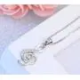 QXJX Music Note Pendant Necklace 925 Sterling Silver Cubic Zirconia Jewelry for Women Girl Box Chain 18''