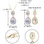 EVER FAITH Glamorous Teardrop Cubic Zirconia Bridal Necklace Earrings Set for Brides & Bridesmaids
