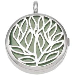 Nupuyai Alloy Flower of Life Mandala 28mm Round Stone Pendant Necklace 19 inches