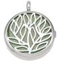 Nupuyai Alloy Flower of Life Mandala 28mm Round Stone Pendant Necklace 19 inches