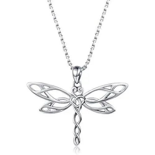 MANBU Sterling Silver Dragonfly Earrings Necklace - Celtic Jewelry Gifts for Women Dragonfly Lovers MANBU Sterling Silver Dragonfly Earrings Necklace - Celtic Jewelry Gifts for Women Dragonfly Lovers